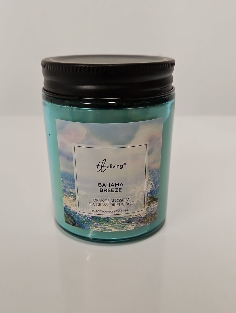 trueliving Bahama Breeze Scented Candle - Aqua Jar